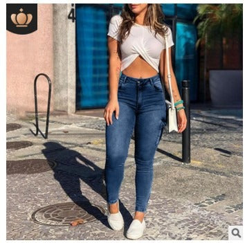Patchwork Wide Leg Mom Jeans Vintage Mopping Pants Casual Streetwear Boyfriend Denim Jeans Big Pocket Cargo Pants