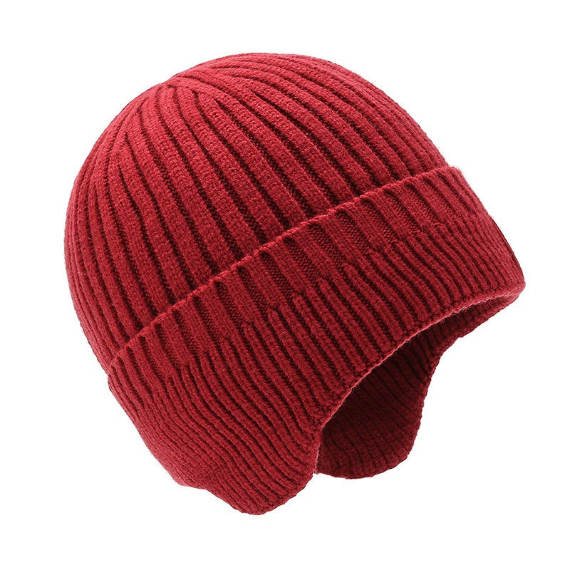 Hats Men's Autumn and Winter Woolen Hats Plush Thickened Knit Hats Korean Fashion Earmuffs Headcap Cold proof Warm Cap