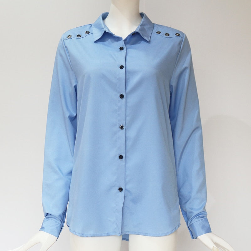 Women Tops Blouses Autumn Elegant Long Sleeve Blouse Shirt Turn Down Collar Chiffon Blouse Office Shirts Blusas Camisa