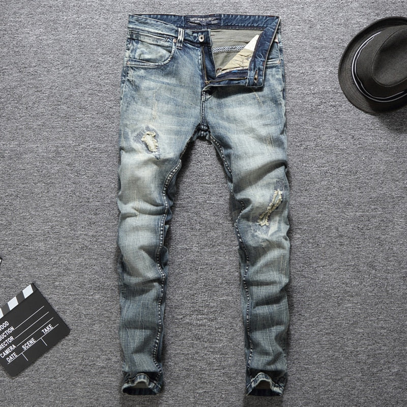 High Quality men blue jeans