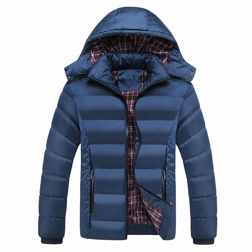 Men Thick Warm Winter Jacket Male, Thermal Parkas Style Casual Wear