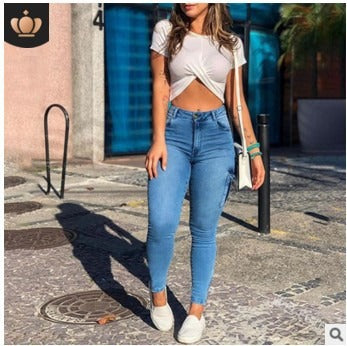 Patchwork Wide Leg Mom Jeans Vintage Mopping Pants Casual Streetwear Boyfriend Denim Jeans Big Pocket Cargo Pants