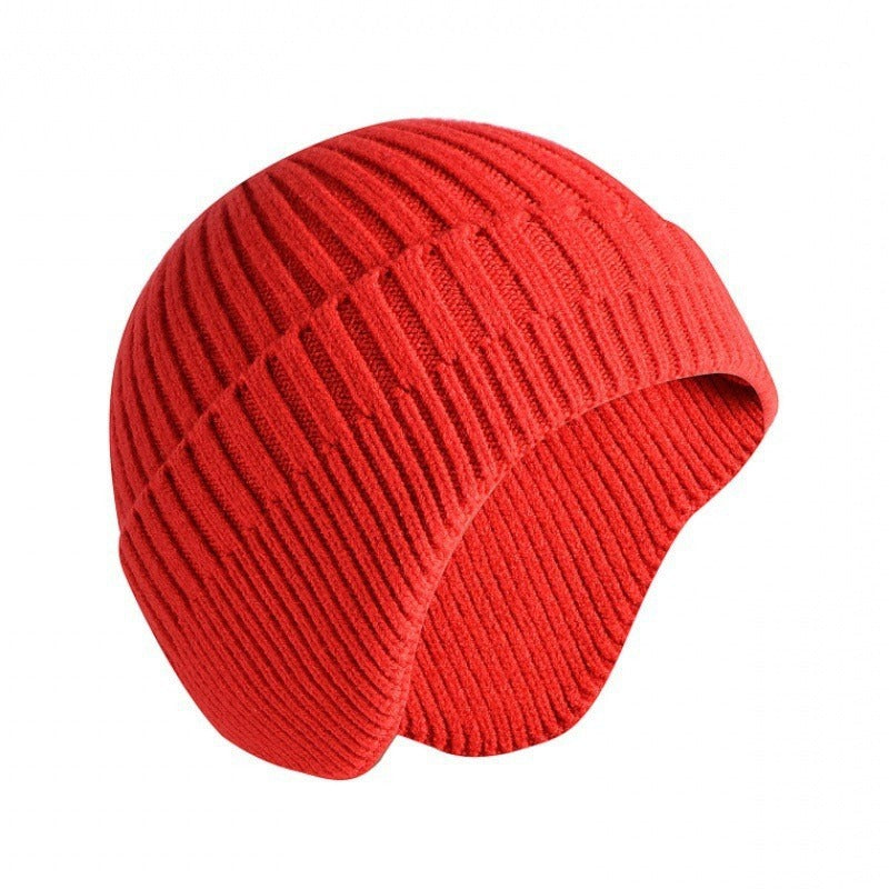 Hats Men's Autumn and Winter Woolen Hats Plush Thickened Knit Hats Korean Fashion Earmuffs Headcap Cold proof Warm Cap