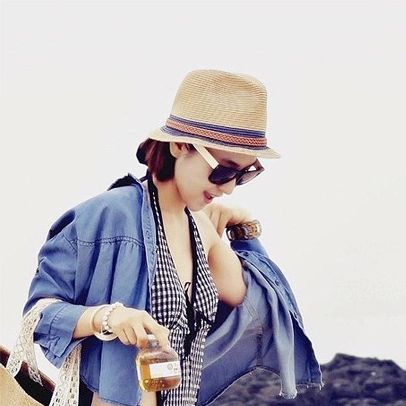 Summer ladies hat casual fashion jazz caps color trend beach vacation sun hats cool breathable sun cap