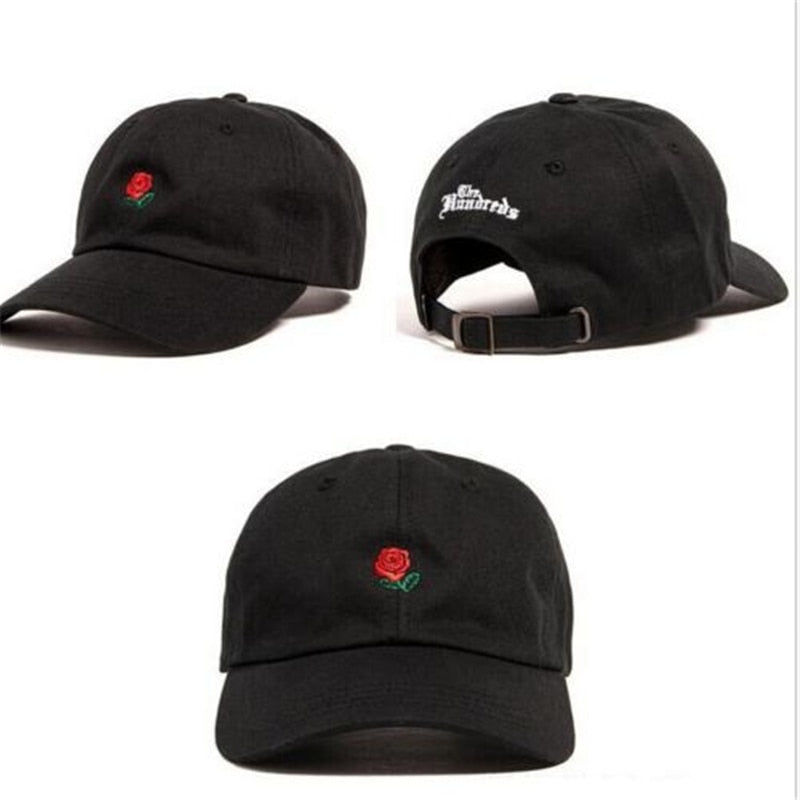 woman's baseball cap Rose embroidered
