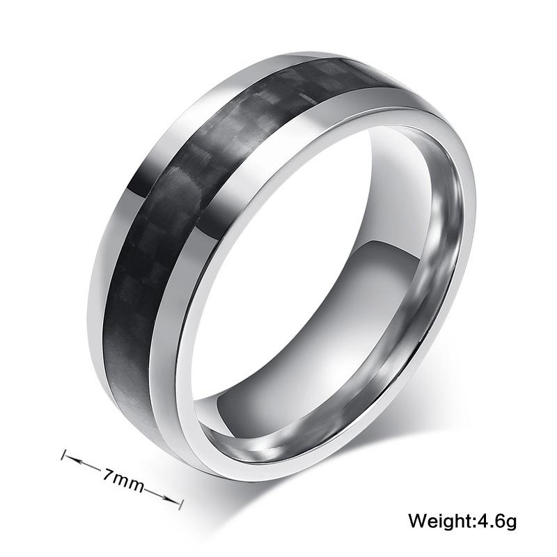 Vnox men ring carbon fiber jewelry