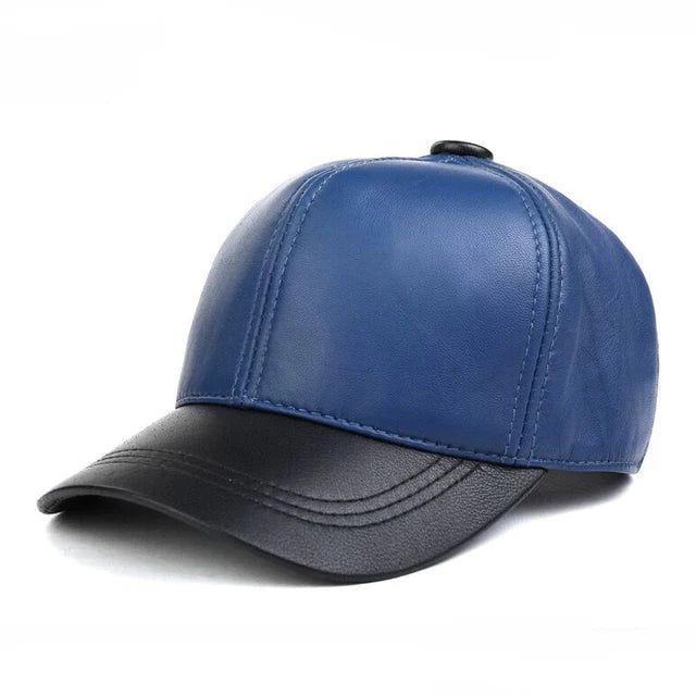 Leather baseball cap