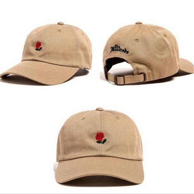 The Hundreds Rose Embroidered Hat Baseball Cap Unique Adjustable Embroidered Rose Casual Hats