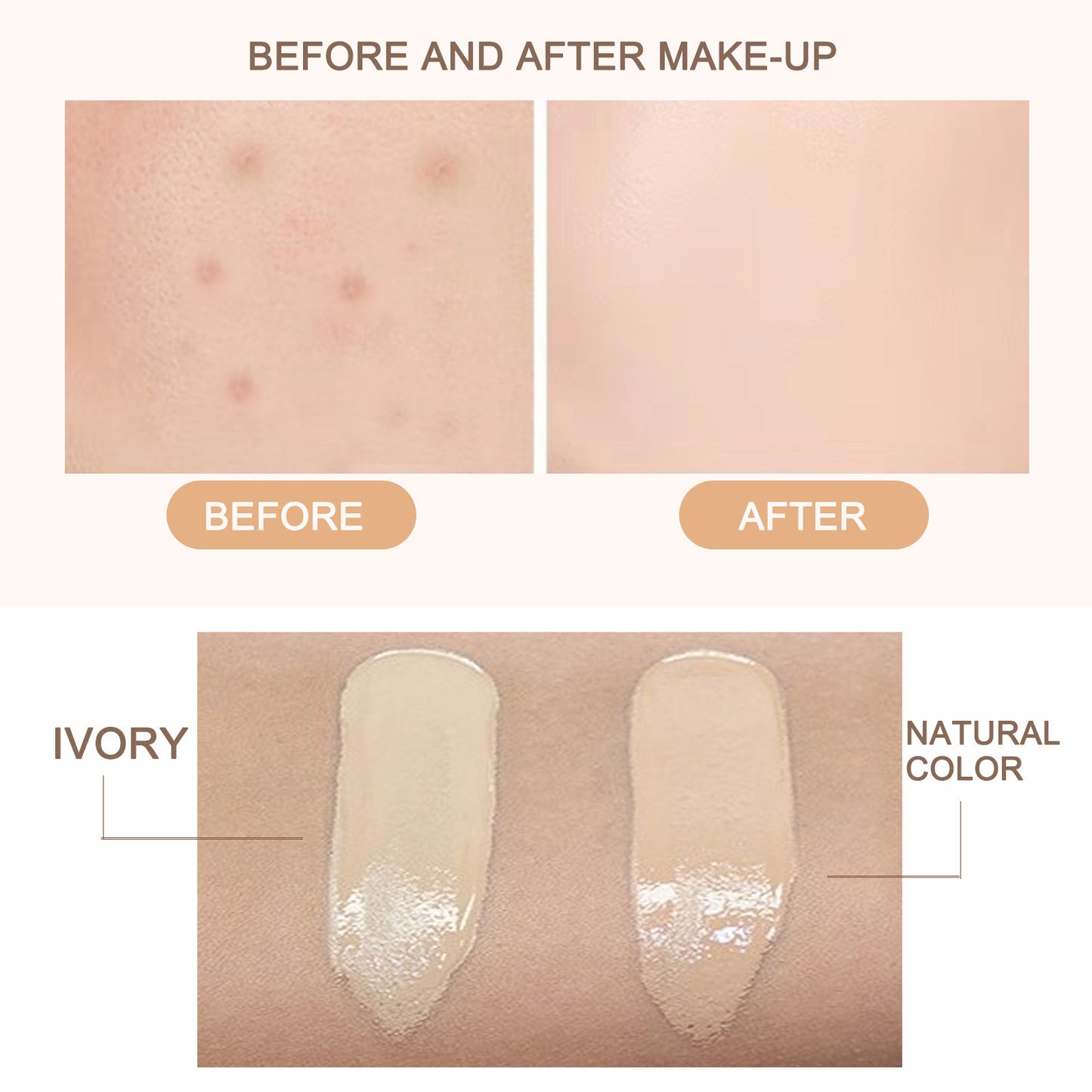 EELHOE Moisture Cushion, Hides Facial Blemishes And Brighens Natural Nude Foundation Cream