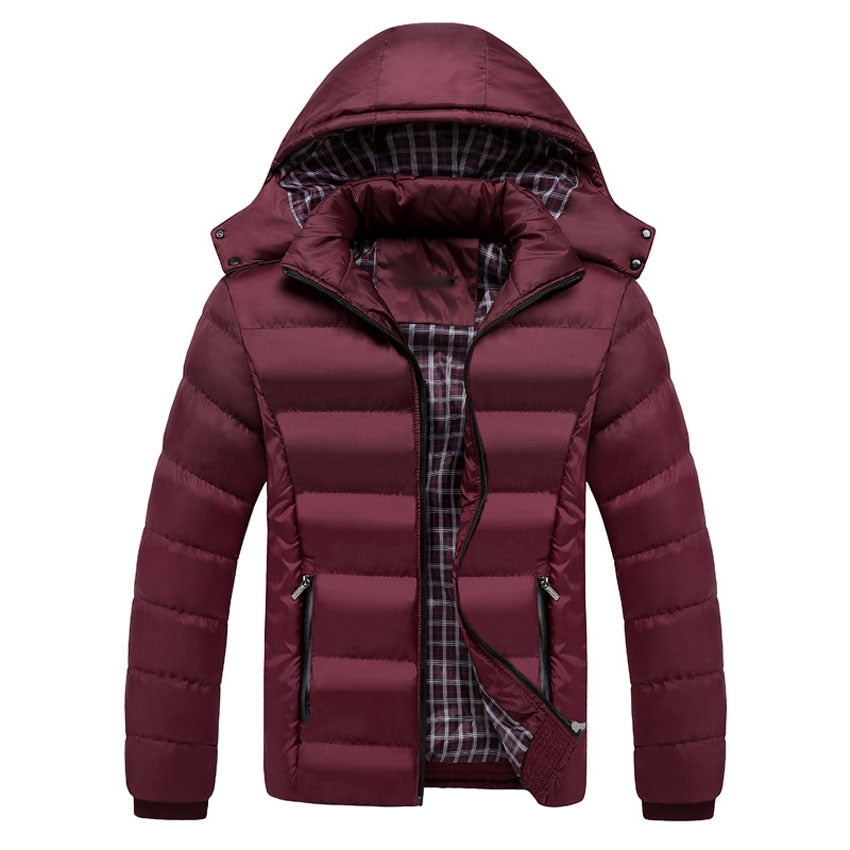 Men Thick Warm Winter Jacket Male, Thermal Parkas Style Casual Wear