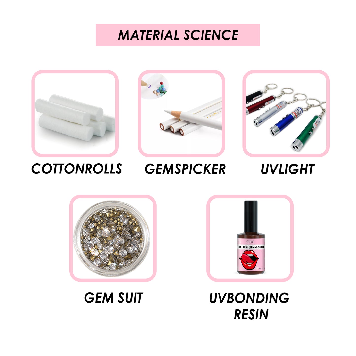 EELHOE Teeth Gem Set, White Teeth Easy To Remove And Install Beautiful And Solid Gem Set