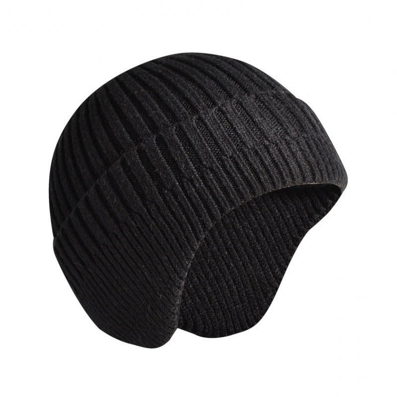 Hats Men's Autumn and Winter Woolen Hats Plush Thickened Knit Hats Korean Fashion Earmuffs Headcap Cold proof Warm Cap