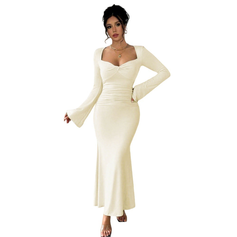 Women's high cold imperial style dress with a high-end feel long skirt