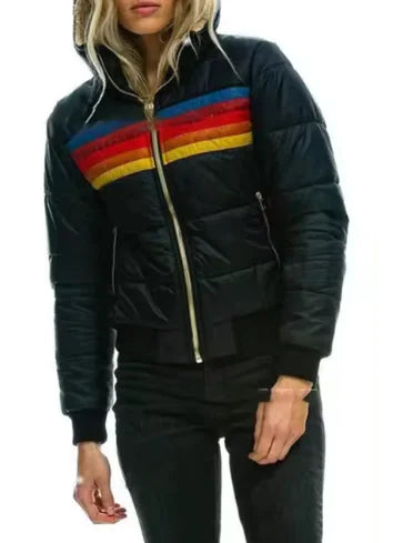 Winter Women's Jacket Hooded Parkas Oversize Pocket Back Velvet