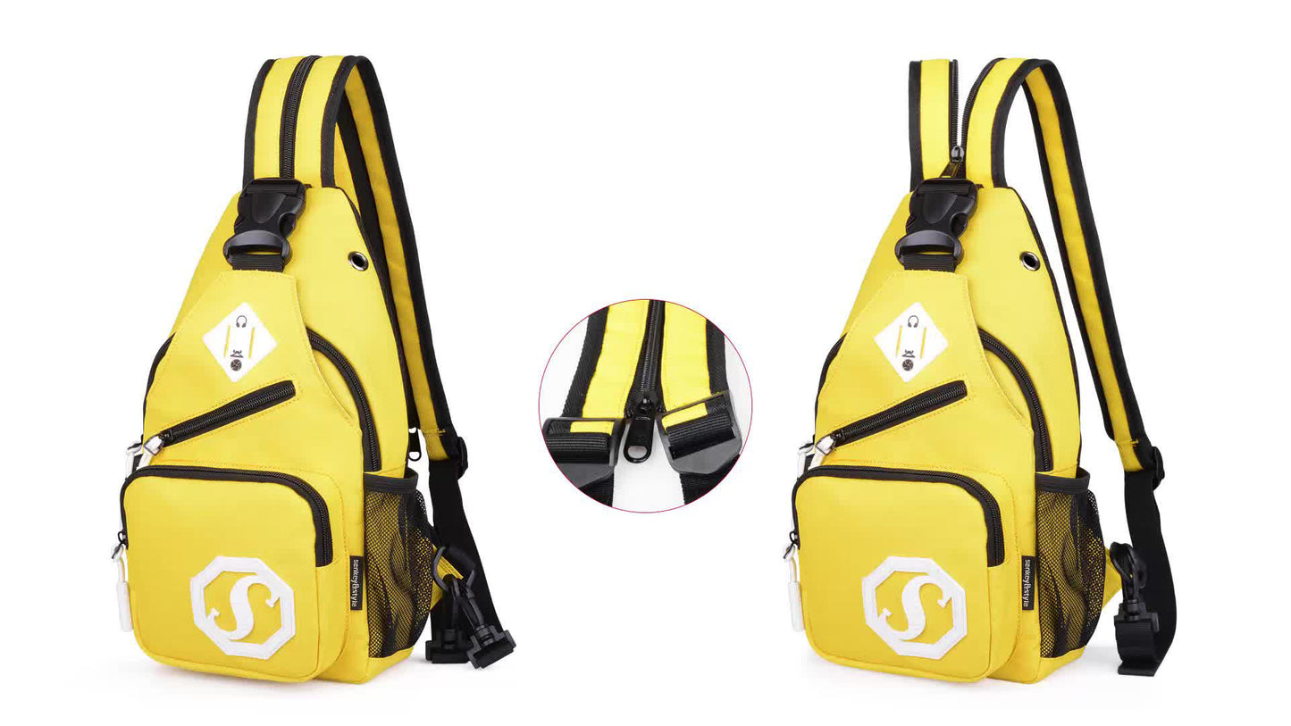 Shoulder bag dual-purpose crossbody bag USB chest bag girls Oxford cloth bag fashion trend messenger bag