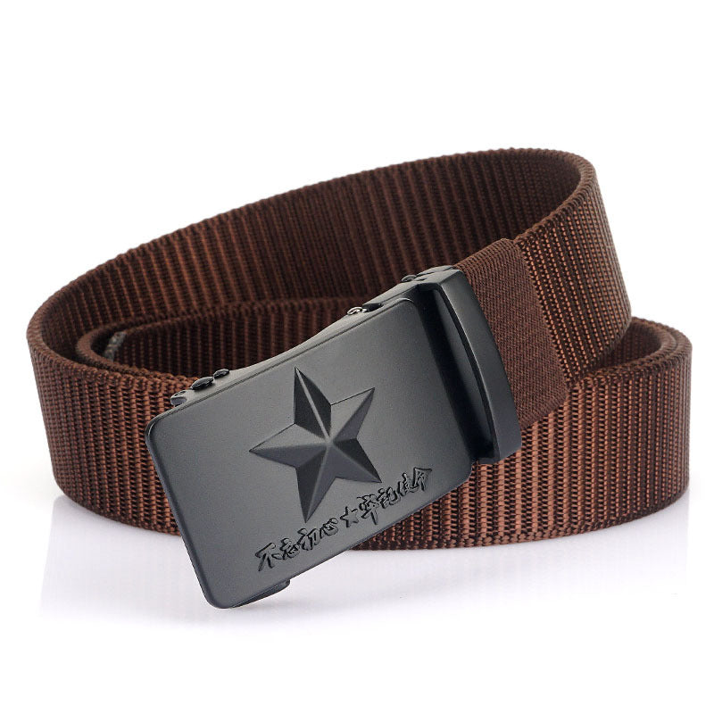 New Men's Canvas Automatic Buckle Smooth Buckle Wide Belt Men's Casual Nylon Jeans Wide Belt Pants for Men