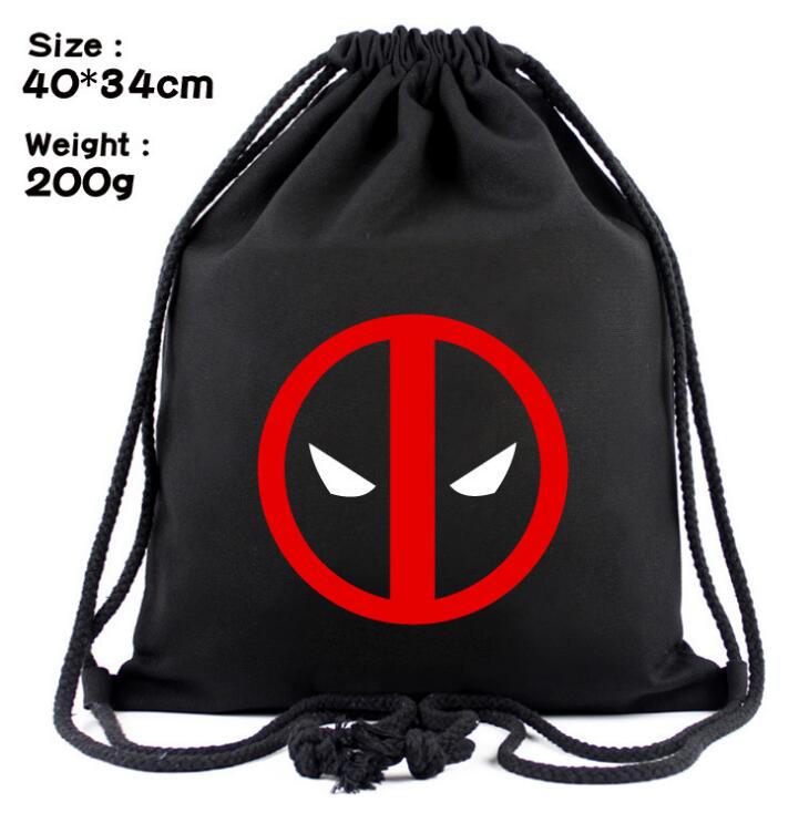 Deadpool X man cartoon backpack Drawstring backpack student bag backpack