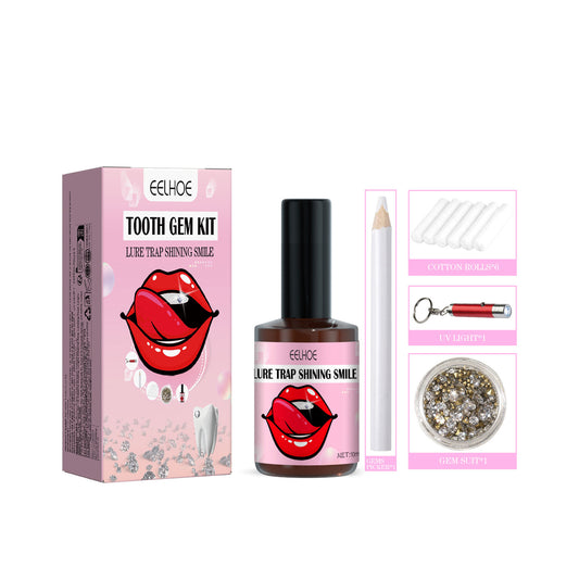 EELHOE Teeth Gem Set, White Teeth Easy To Remove And Install Beautiful And Solid Gem Set