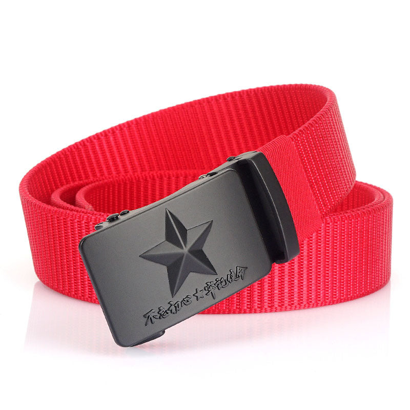 New Men's Canvas Automatic Buckle Smooth Buckle Wide Belt Men's Casual Nylon Jeans Wide Belt Pants for Men