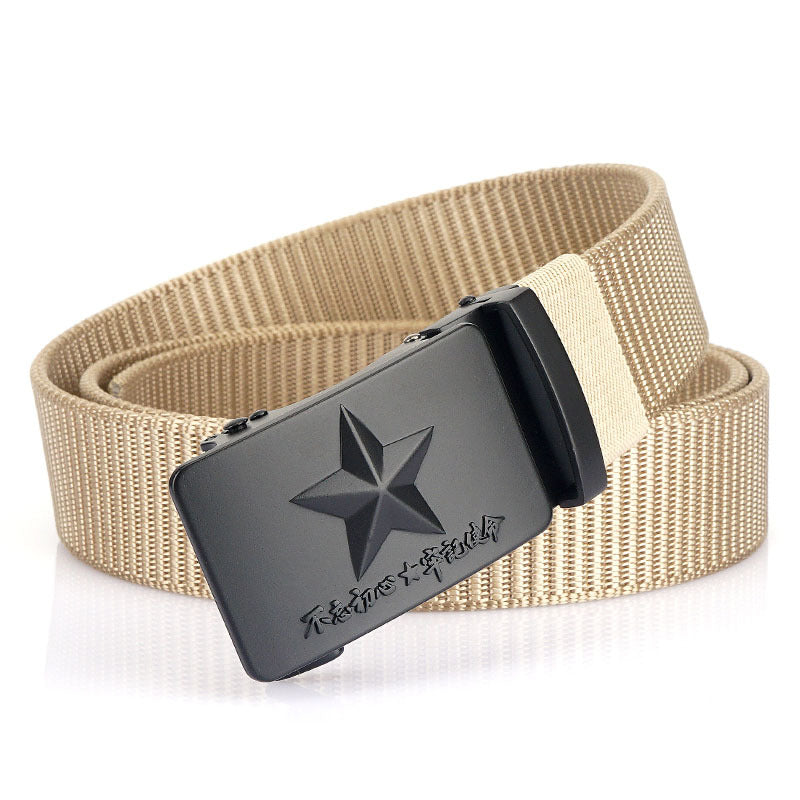 New Men's Canvas Automatic Buckle Smooth Buckle Wide Belt Men's Casual Nylon Jeans Wide Belt Pants for Men