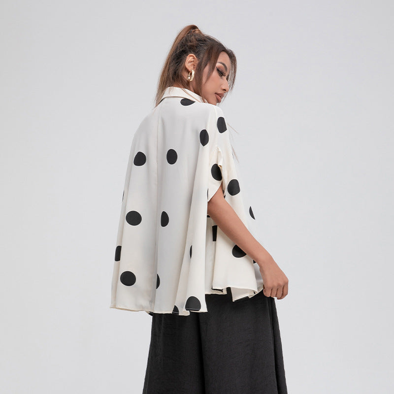 Ruffled Shirts Women's Design Sense Niche Tops Chiffon Shirts Summer Shirts Short Sleeve Clothing