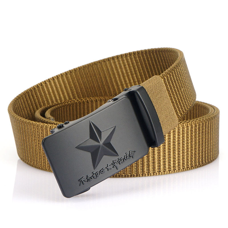 New Men's Canvas Automatic Buckle Smooth Buckle Wide Belt Men's Casual Nylon Jeans Wide Belt Pants for Men