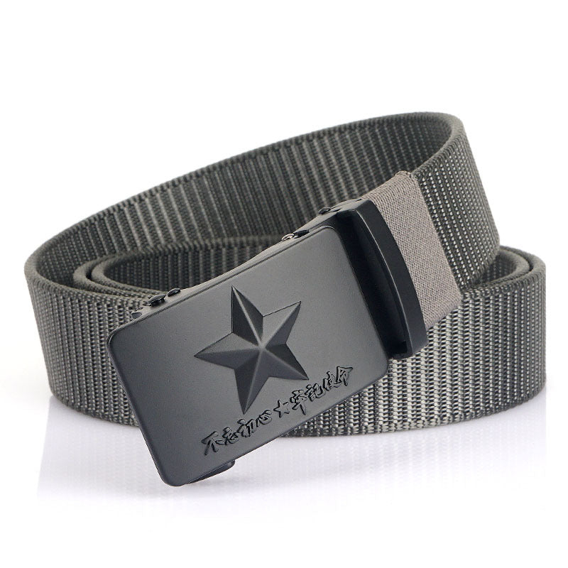 New Men's Canvas Automatic Buckle Smooth Buckle Wide Belt Men's Casual Nylon Jeans Wide Belt Pants for Men